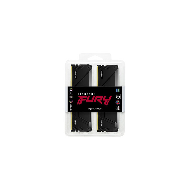 Оперативная память Kingston Fury Beast Black RGB XMP 32GB DDR4 (KF432C16BB12AK2/32)