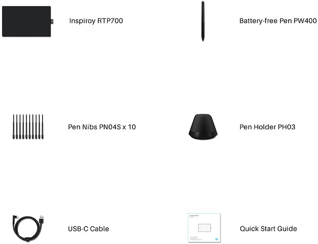 Графический планшет Huion Inspiroy черный (RTP-700)