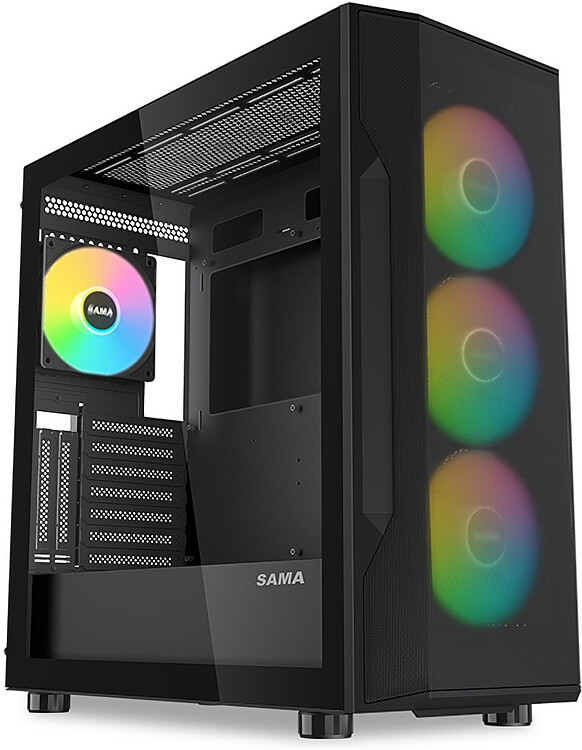 Корпус Sama S40 BK ATX без БП черный (S40-BKAPA4X1-GL)