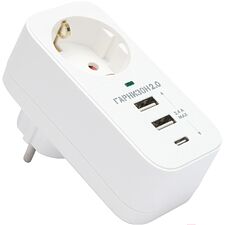 Сетевой фильтр Гарнизон SKT-1-CU2-W белый