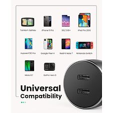 Автомобильное зарядное Ugreen CD213-70594 Gray (70594)