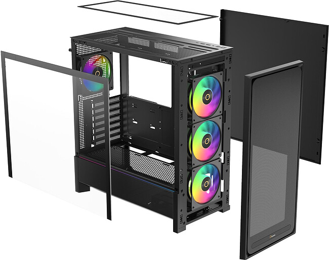 Корпус Ocypus Delta C70 BK ARGB без БП черный (Delta-C70-BKG400XX-GL)