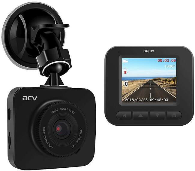 Автомобильный видеорегистратор ACV GQ119 черный (40357)