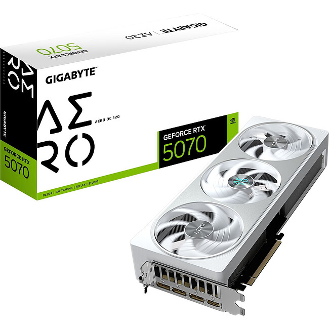 Видеокарта GigaByte GeForce RTX 5070 Aero OC 12G GDDR7 (GV-N5070AERO OC-12GD)