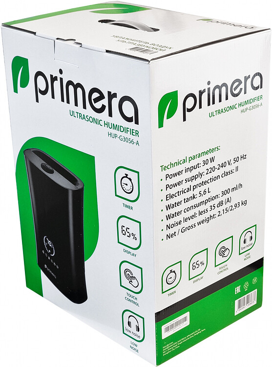 Увлажнитель воздуха Primera HUP-G3056-A черный