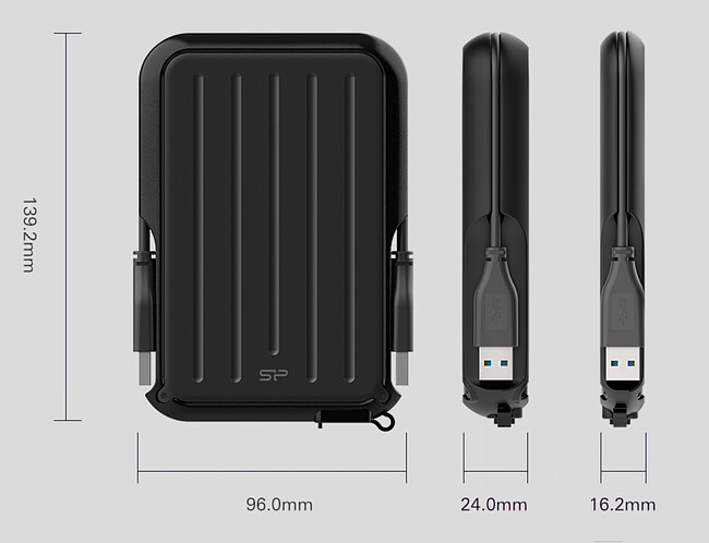 Внешний накопитель Silicon-Power Armor A66 4TB черный (SP040TBPHD66LS3K)