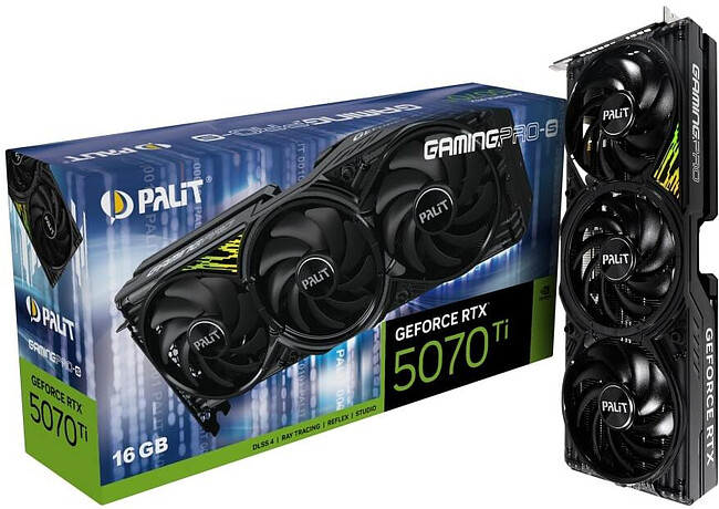 Видеокарта Palit GeForce RTX 5070 Ti GamingPro-S 16Gb GDDR7 (NE7507T019T2-GB2031U)