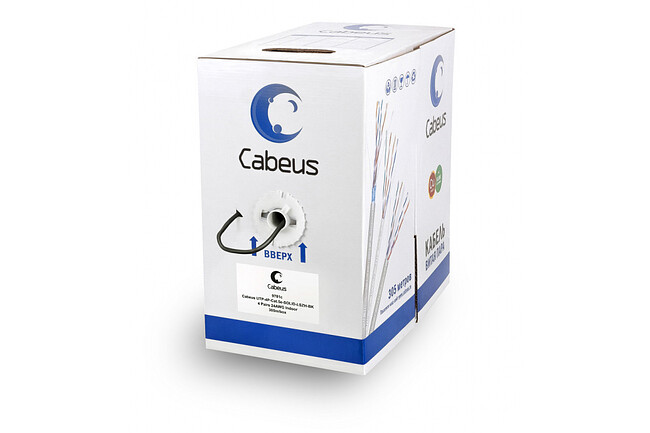 Кабель витая пара Cabeus UTP-4P-CAT.5E-SOLID-LSZH-BK черный Кабель витая пара Cabeus UTP-4P-CAT.5E-SOLID-LSZH-BK черный
